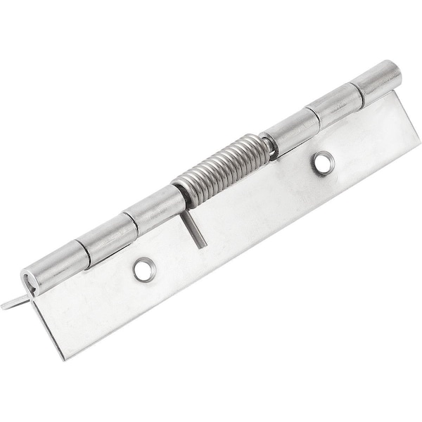 Spring Hinge Spring Open A=40, B=120, Form:B Round Hole, Stainless Steel Bright